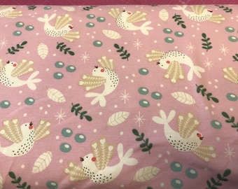 Jersey, cotton jersey, lilac with birds