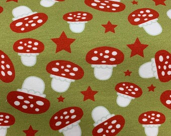 Jersey, cotton jersey, with mushrooms, Hilco Waldfreunde