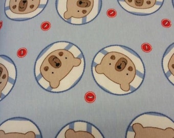 Jersey, cotton jersey blue with bears