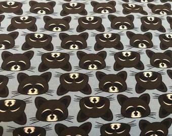 Jersey, cotton jersey, raccoon, blue