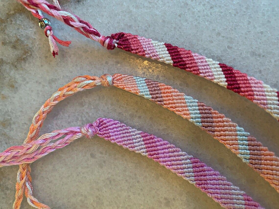 Ombre Candy Stripe Friendship Bracelets Etsy