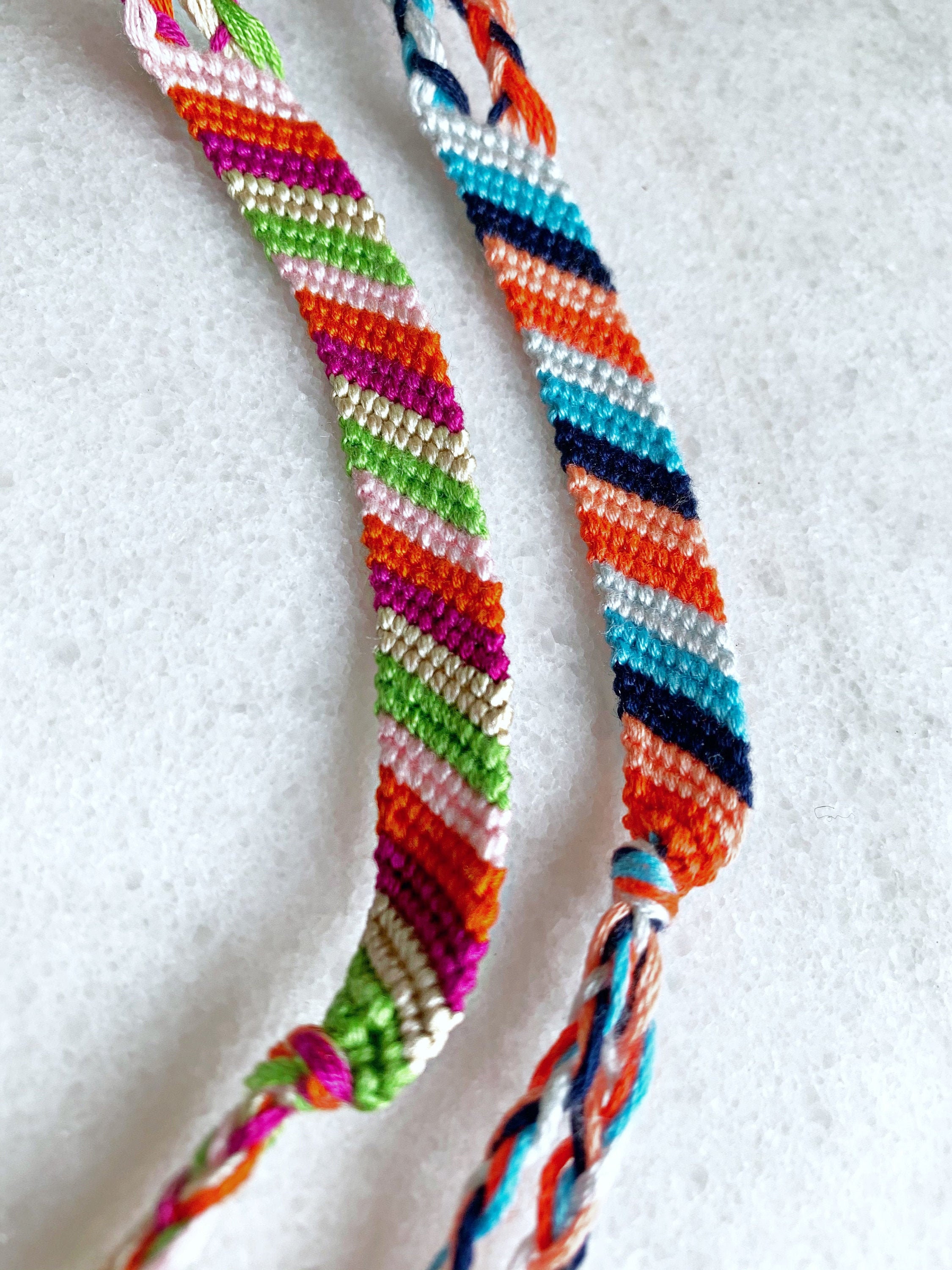 CUSTOMIZABLE Candy Stripe Friendship Bracelet Thread Bracelet