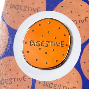 Digestive Enamel Pin Badge Nostalgic British Biscuit Waterproof UK English Gift Colourful Food Biscuits Illustration Colourful Pins Badges