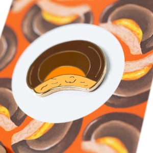 Orange Cake Enamel Pin Badge Nostalgic British Biscuit Waterproof UK English Gift Colourful Food Biscuits Illustration Colourful Pins Badges