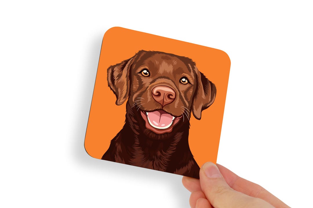 Labrador Coasters Labrador Brown Dog Coaster | Lab House Pet Decor Placemat. Animal Lover ...