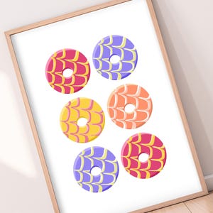 Hand Drawn Party Biscuit Collection Wall Art | A3 A4 Nostalgic British Biscuit UK English Tea Gift Kitchen Foodie Poster Colourful Food