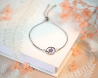 Forget Me Not Circle Real Pressed Flower Bracelet