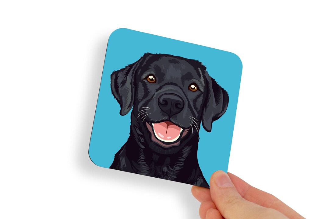 Labrador Coasters Labrador Black Dog Coaster | Lab House Pet Decor Placemat. Animal Lover ...