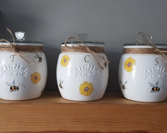 bee tea coffee sugar canisters