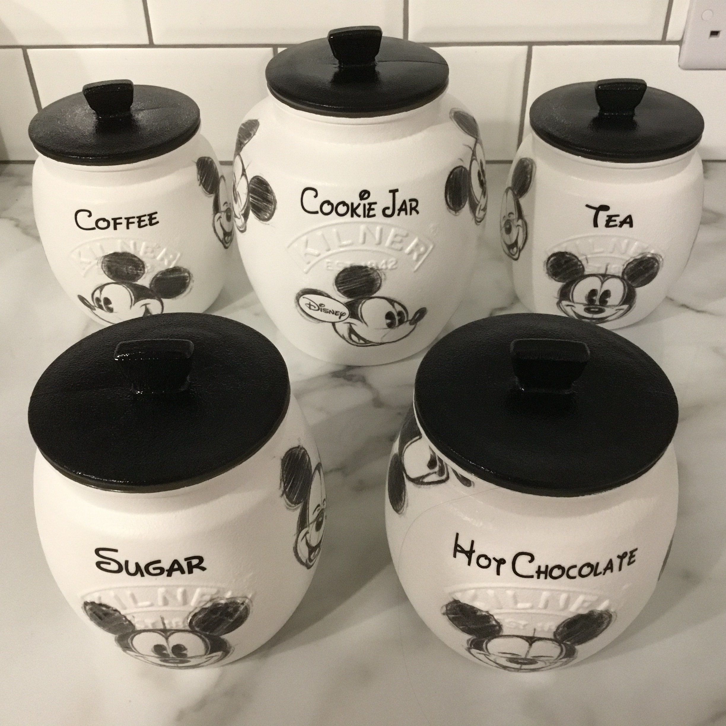 Coffee Creamer Mickey Mouse Glass Jar 