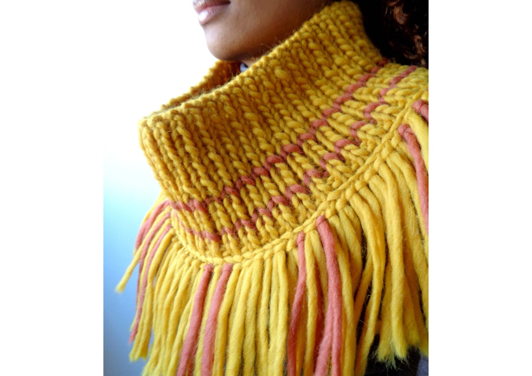 Large Women's Wool Scarf Handmade Wool Fringed Snood - Etsy
