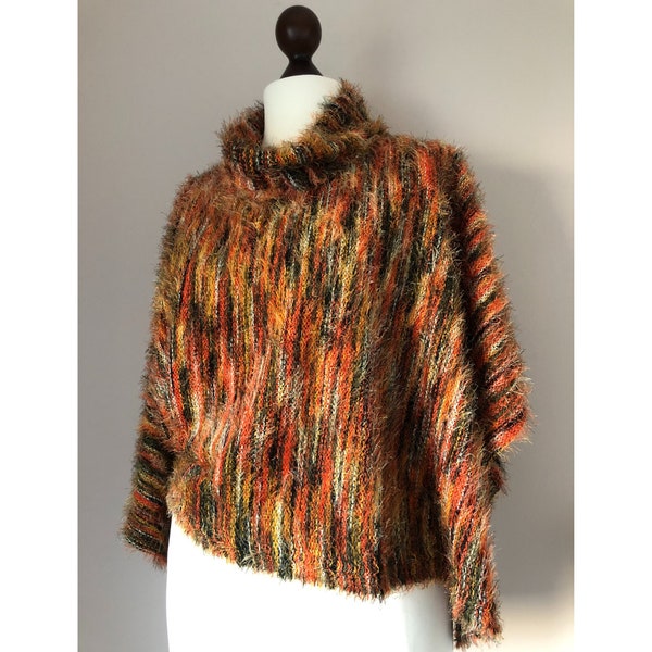 Pull poncho femme en maille coloris multicolore Gita