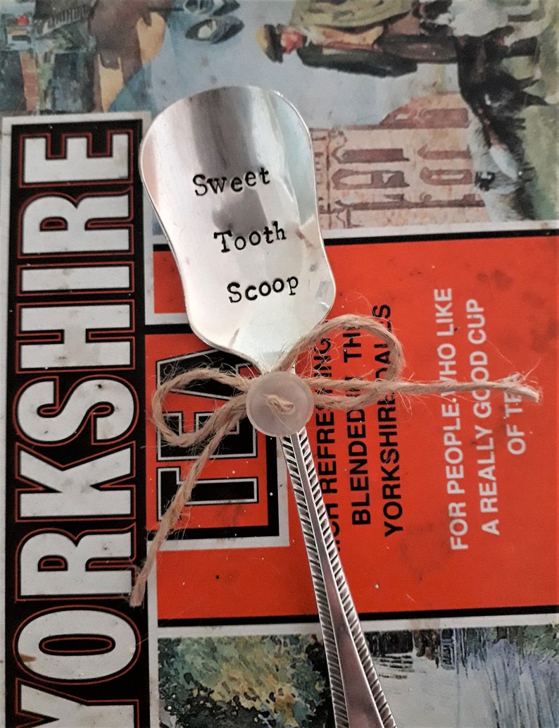 Sweet Tooth Scoop Hand Stamped Vintage Cutlery image 1