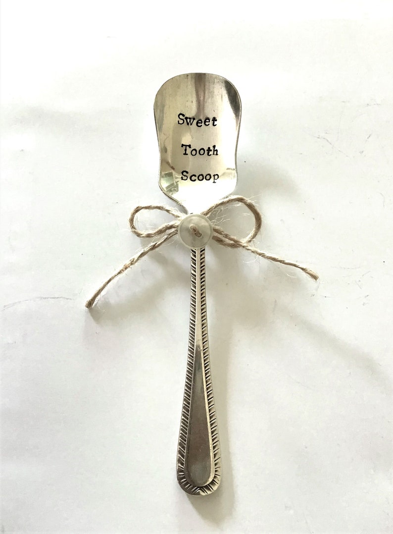 Sweet Tooth Scoop Hand Stamped Vintage Cutlery image 2