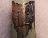 Decoupaged wine bottle