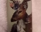 Decoupaged wine bottle
