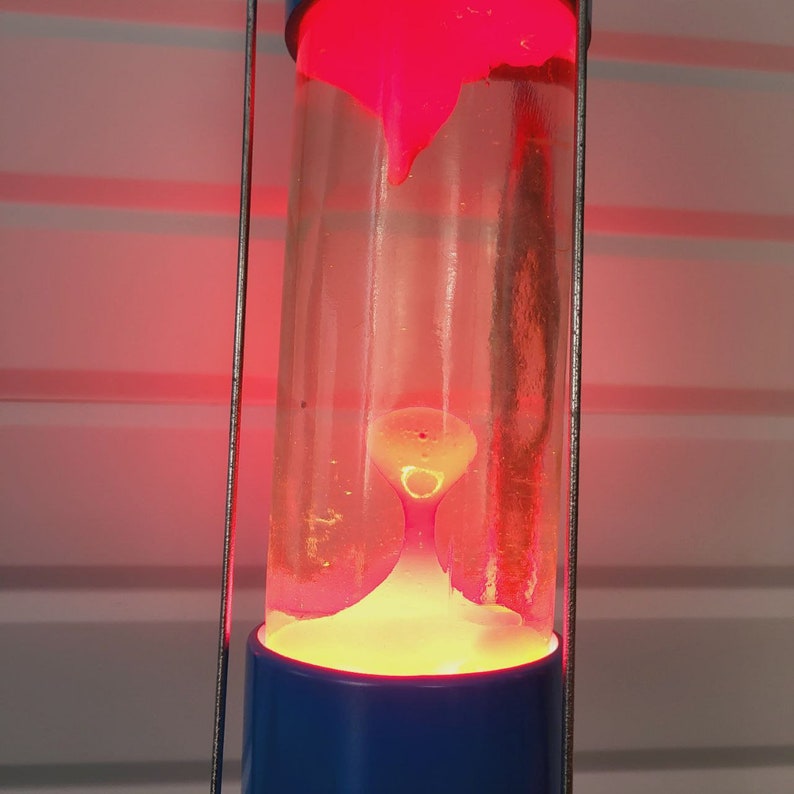 Super rare old vintage 1990y. Soviet scarlet collectible lava lamp space rocket style lamp decor lamp lamp gift red lava blue lamp zdjęcie 9