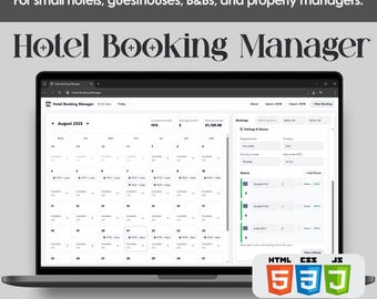 Hotel Booking Manager Template: Reservation System (Instant Download)
