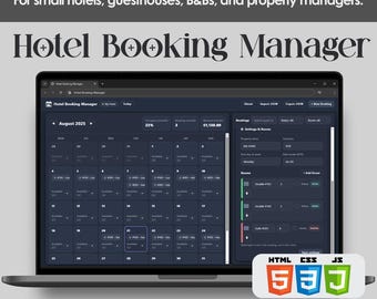 Hotel Booking Manager Template: Reservation System (Instant Download)