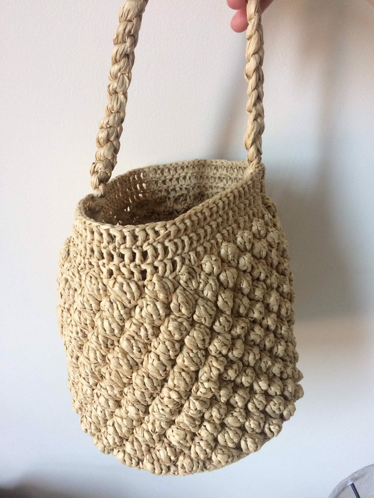 CAMILLE Handmade French Raffia Basket Bag Straw Bucket Bag - Etsy UK