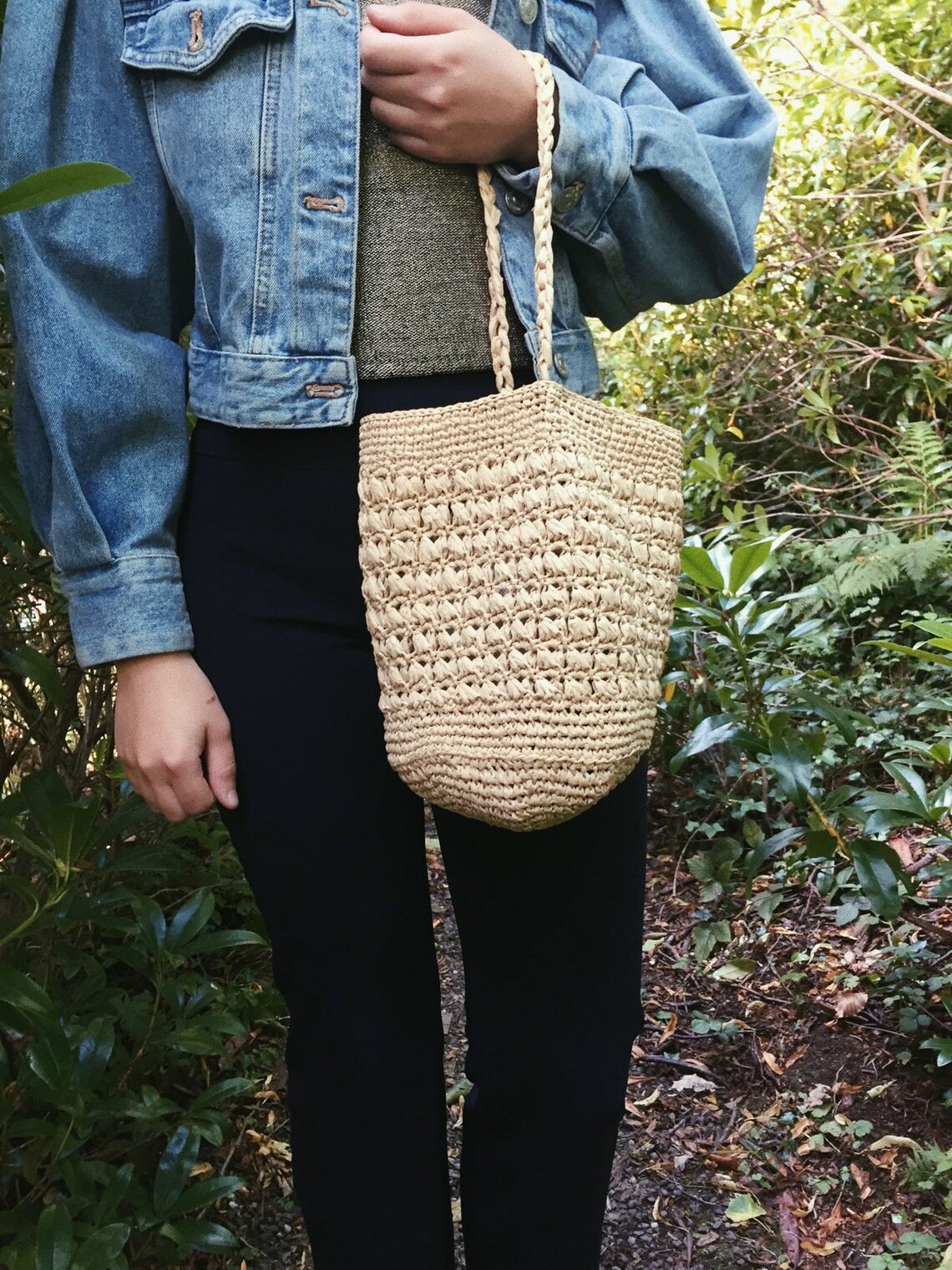 PDF PATTERN Crochet Raffia Bucket Bag French Market Bag Straw Etsy