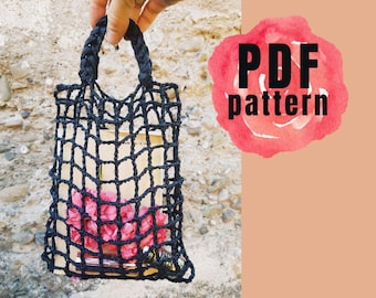 PDF PATTERN Crochet Raffia Net Tote Bag