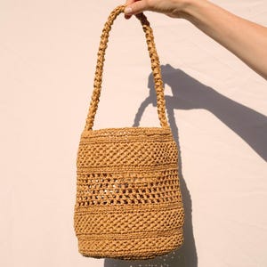 Gabrielle Handmade French Raffia Basket Bag Bucket Bag Jane Birkin Basket image 3