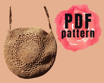 PDF PATTERN Crochet Raffia Bag crochet pattern Bucket bag French bag