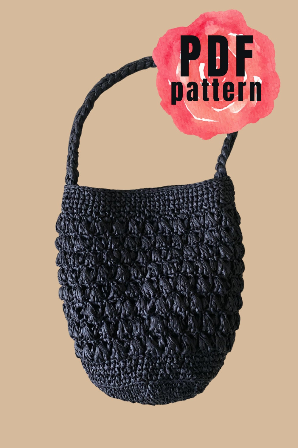 PDF PATTERN Crochet Raffia Bucket Bag French Market Bag Straw Etsy