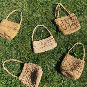 ERICA - Parisian style crocheted raffia bag, straw basket tote in French style