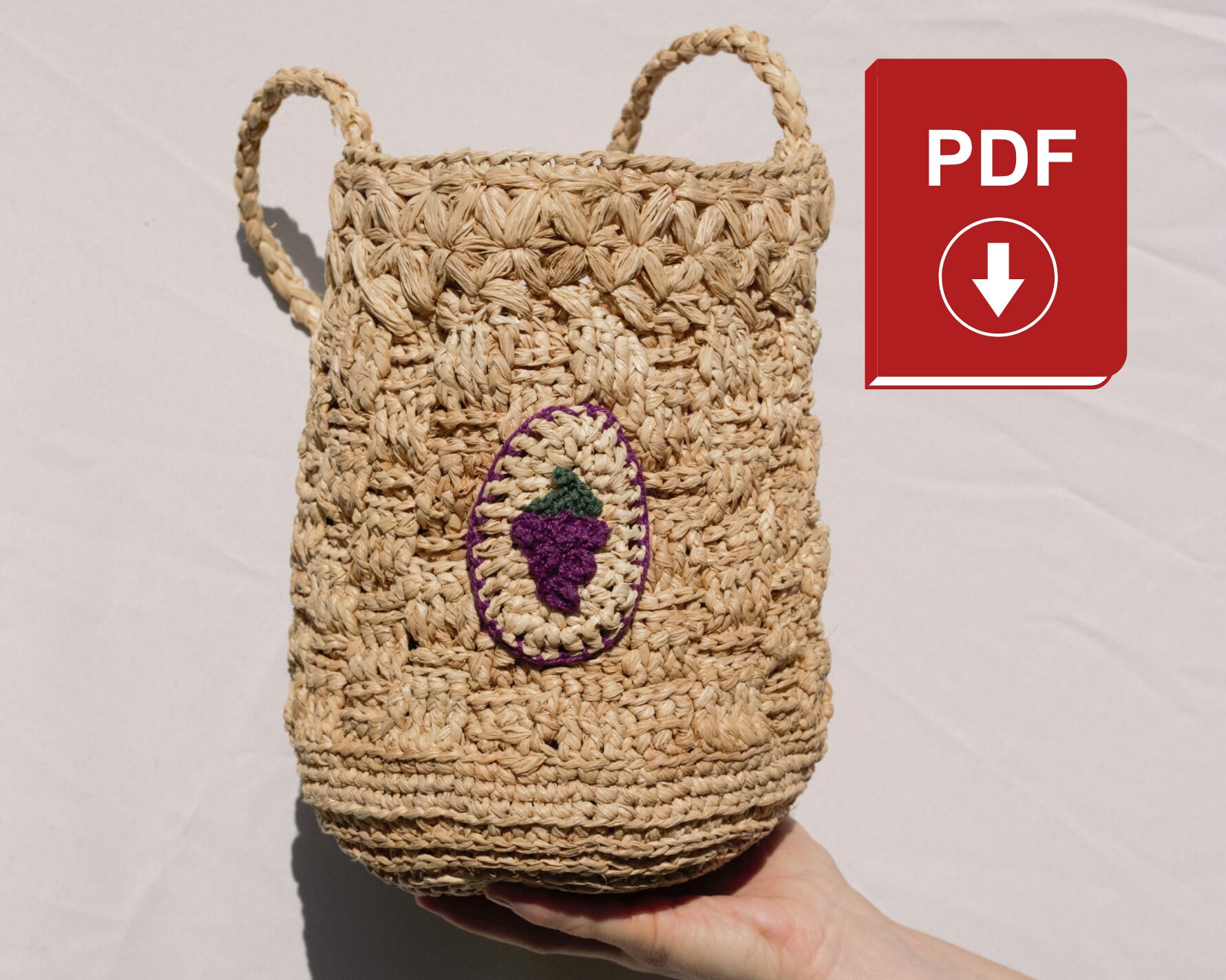 PDF Pattern Crochet Raffia Net Tote Bag - Easy Crochet Bag