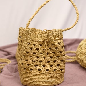 Basket Crochet Jane Beige Gold - French Bazaar main image 0
