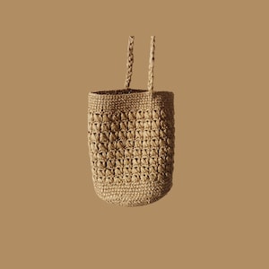 PDF PATTERN Crochet Raffia Bucket Bag  French Market Bag Straw Easy Crochet Pattern
