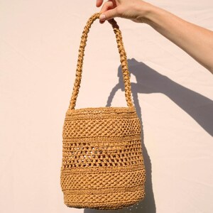 Gabrielle Handmade French Raffia Basket Bag Bucket Bag Jane Birkin Basket image 6