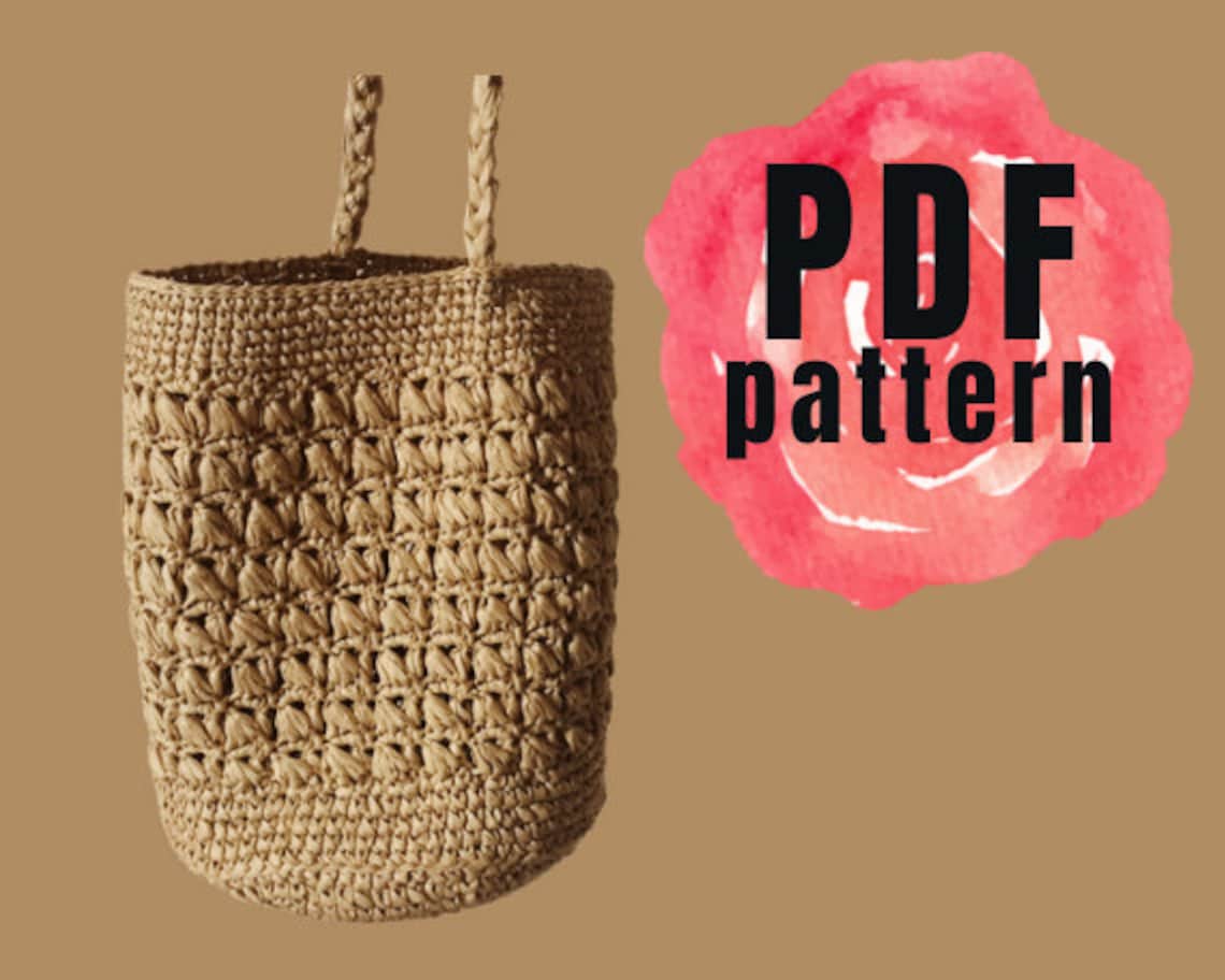 PDF PATTERN Crochet Raffia Bucket Bag French Market Bag Straw Etsy