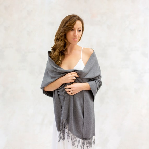 Grey hotsell pashmina wrap