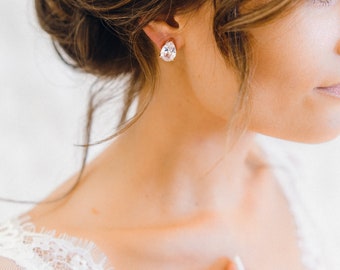 Pendientes Evelyn Pear de oro rosa