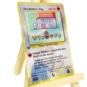 Carte Pokemon Fête des Mères à collectionner Faire-part d'anniversaire de mariage Anniversaire de mariage Cadeaux de fête des pères TCG Fiançailles La mariée Le marié