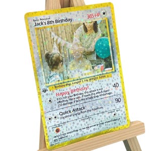 Personalized Pokemon NORMAL Trading Card Anniversary Proposal Invitation Birthday Wedding Fathers Day Engagement Bride Groom TCG Him/Her