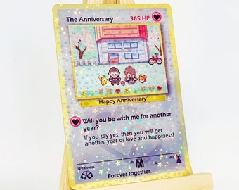 Pokemon Anniversary Trading Card Invitation Gift Happy Birthday Mother's Day Wedding Marriage Engagement Bride Groom Him/Her Boy/Girlfriend