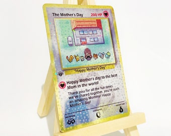 Pokemon Mothers Day Trading Card Anniversary Invitation Birthday Mother's Day Wedding Marriage Engagement Bride Groom Him/Her Boy/Girlfriend
