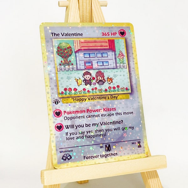 Pokemon Valentine Trading Card Anniversary Invitation Gift Birthday Valentine Wedding Marriage Engagement Bride Groom Him/Her Boy/Girlfriend