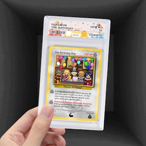 Carte Pokémon personnalisée en dalle d'anniversaire garçon/fille à échanger proposition d'anniversaire d'échange cadeau mariage TCG fiançailles mariée marié lui/elle