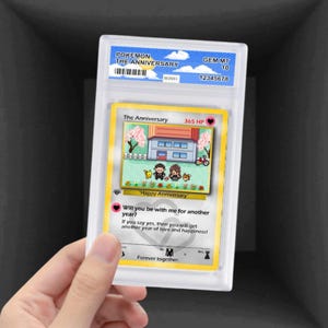 Carte Pokémon personnalisée en dalle anniversaire proposition d'échange, invitation cadeau joyeux anniversaire cadeau de mariage fiançailles TCG mariée marié ami
