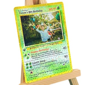 Carte à collectionner personnalisée Pokemon HERBE, proposition d'anniversaire, invitation anniversaire mariage fête des pères fiançailles mariée marié TCG lui/elle