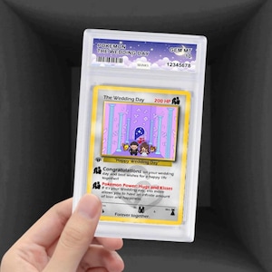 Carte Pokémon personnalisée en dalle, proposition d'échange de mariage, faire-part, cadeau joyeux anniversaire, père, cadeau de fiançailles JCC, mariée, marié, garçon/petite amie