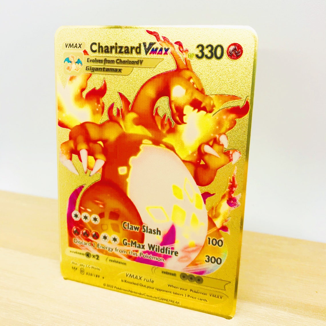 Pokemon Charizard VMAX Gigantamax Gold Metal Custom Card | Etsy