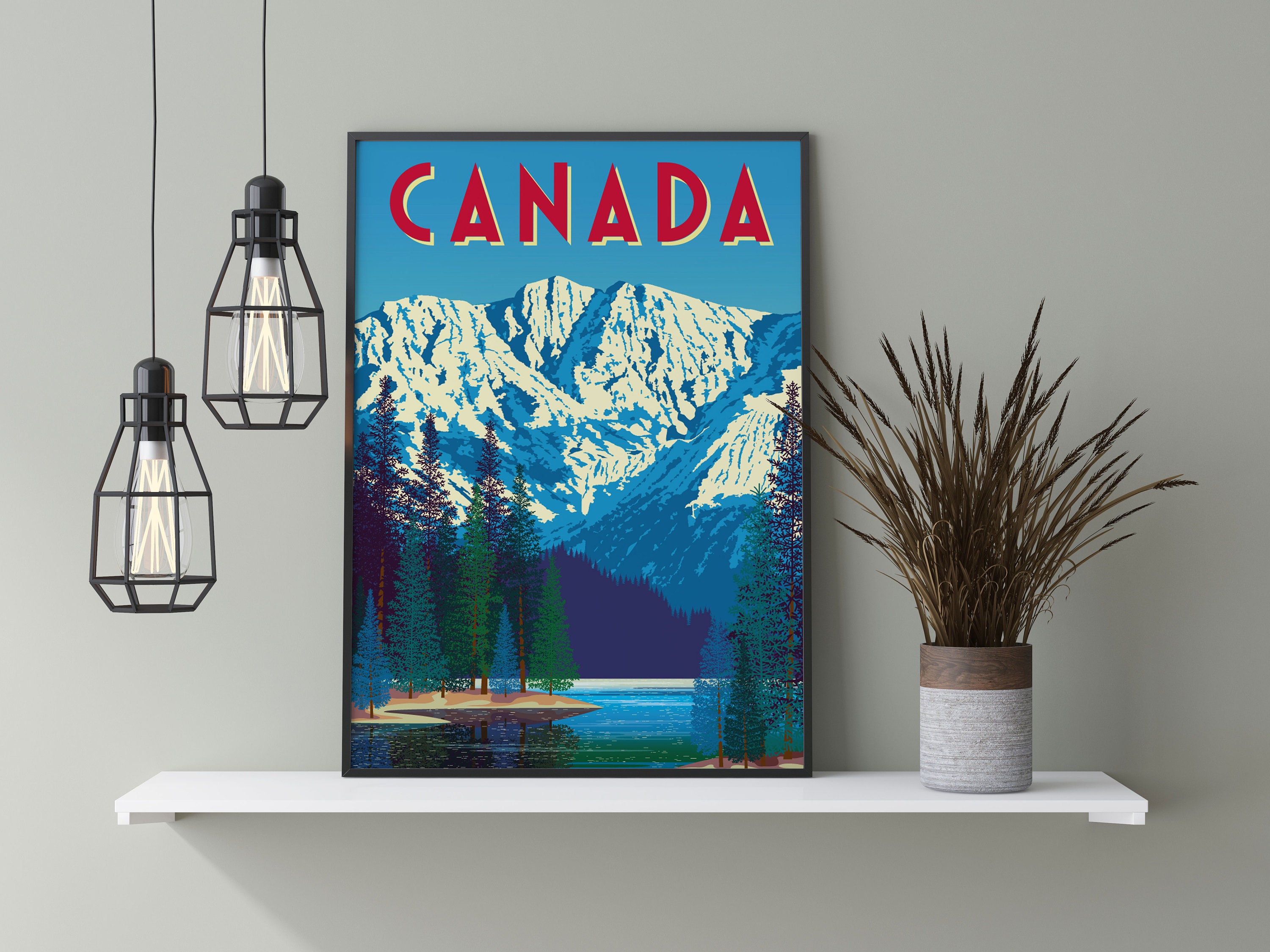 Canada Wall Art / Scenic Print / Love the View / Vectorised Etsy