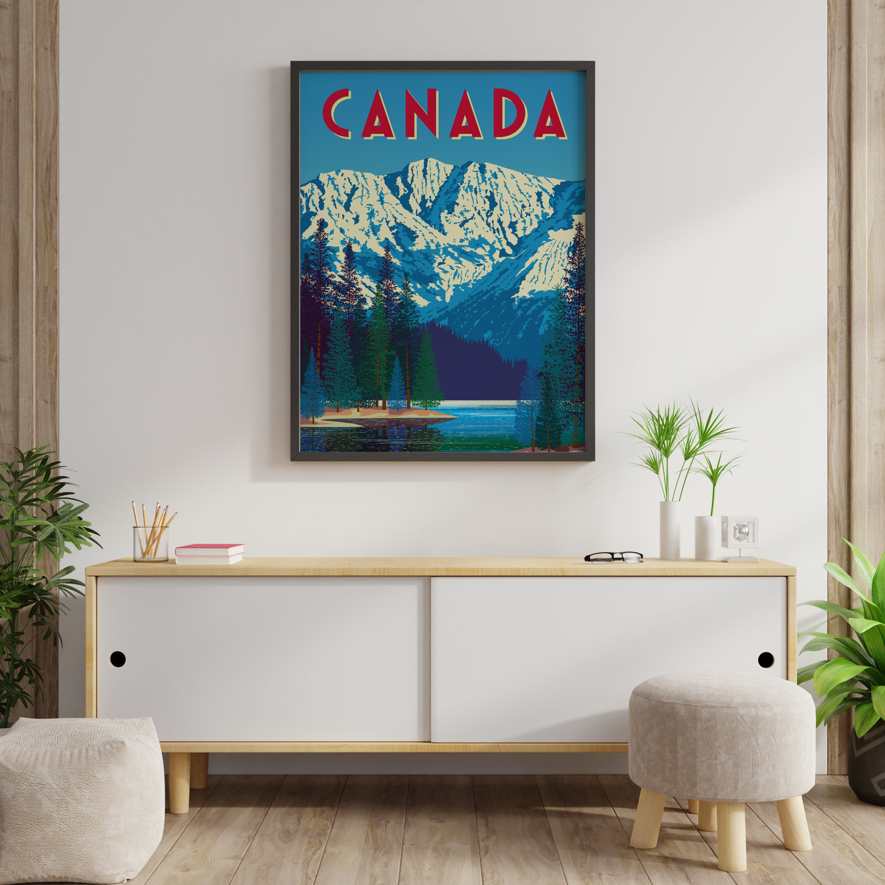 Canada Wall Art / Scenic Print / Love the View / Vectorised Etsy