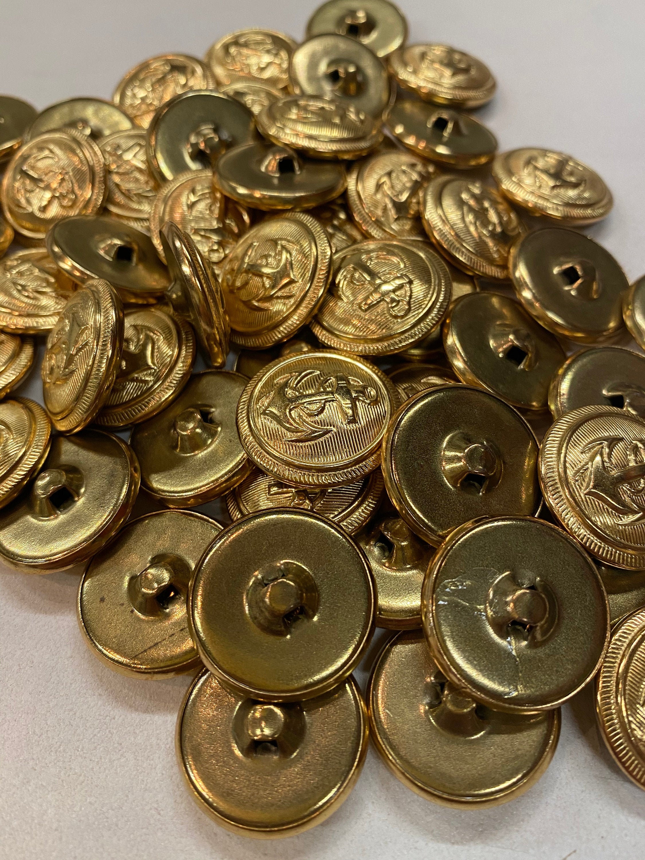 Vintage Brass Anchor Button Etsy